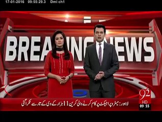 BreakingNews-Metro Project Per Kam Kerne Wali Karain Tar Say Takra Gaye-17-jan-16-92News HD
