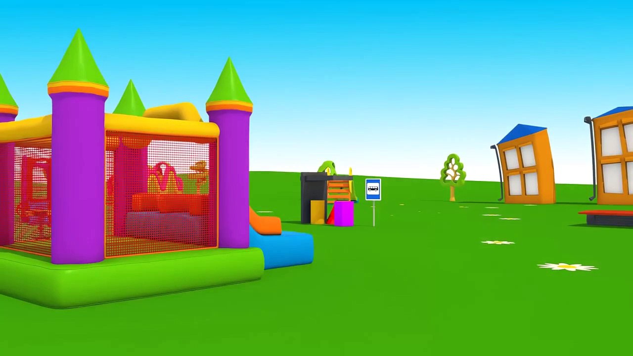 Toy Trucks LEO JUNIOR builds a BUS! Kids 3D Educational Construction crtns for Childre