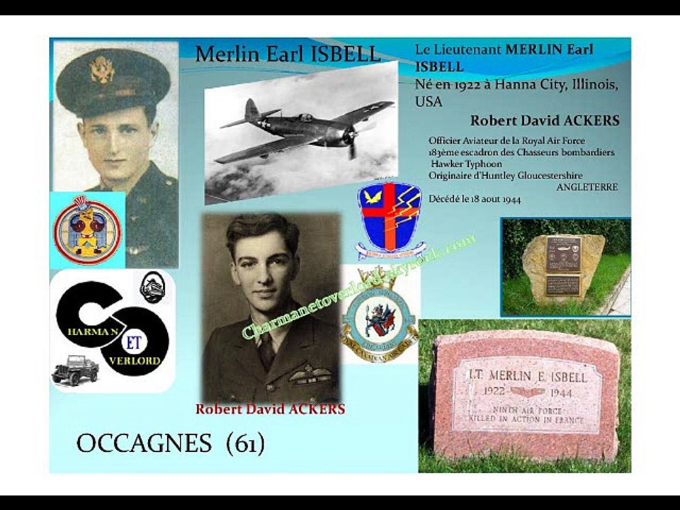 Pilotes tombés dans L'Orne 1944