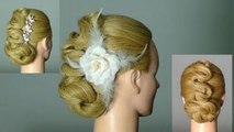 Вечерняя причёска, свадебная. Wedding prom hairstyles for medium