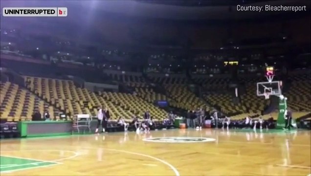 Nothing But Net: Lebron James Hits A Full Court Shot During Practice!