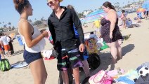 Girl Kissing Strangers On The Beach - Kissing Prank - French Kiss Edition