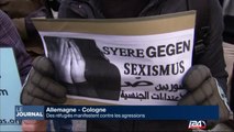 Des réfugiés manifestent contre les agressions à Cologne