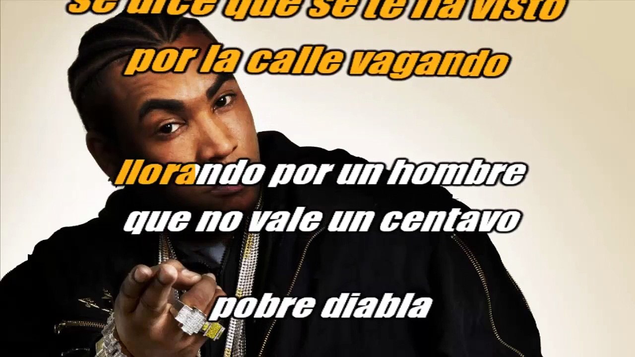 Don Omar - Pobre diabla - karaoke letra