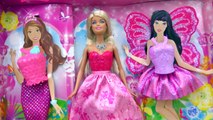 Disney Frozen Queen Elsa   Princess Anna Mermaid Fairy Princess Dress UP with Barbie Doll