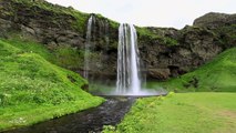 30 minutes of running water white noise - Iceland's Seljaland Waterfall