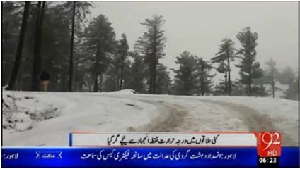 Mulk Ke Balai Elaqon Mein Baraf Bari - 17 Jan 16 - 92 News HD