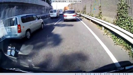 「ドライブレコーダー」　ダンプと軽自動車　まったく解せない事故　中央分離帯のある道路で正面衝突?