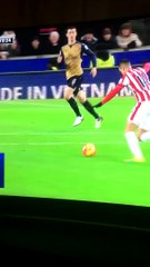 Stoke City 0 - 0 Arsenal this moment Hahahhahaha