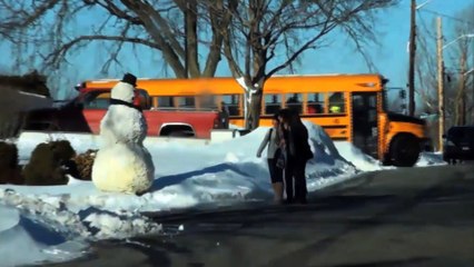 That moment when a snowman scares the sugar plums out of you