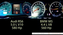 Audi RS6 vs BMW M5 0-300 Onboard Acceleration