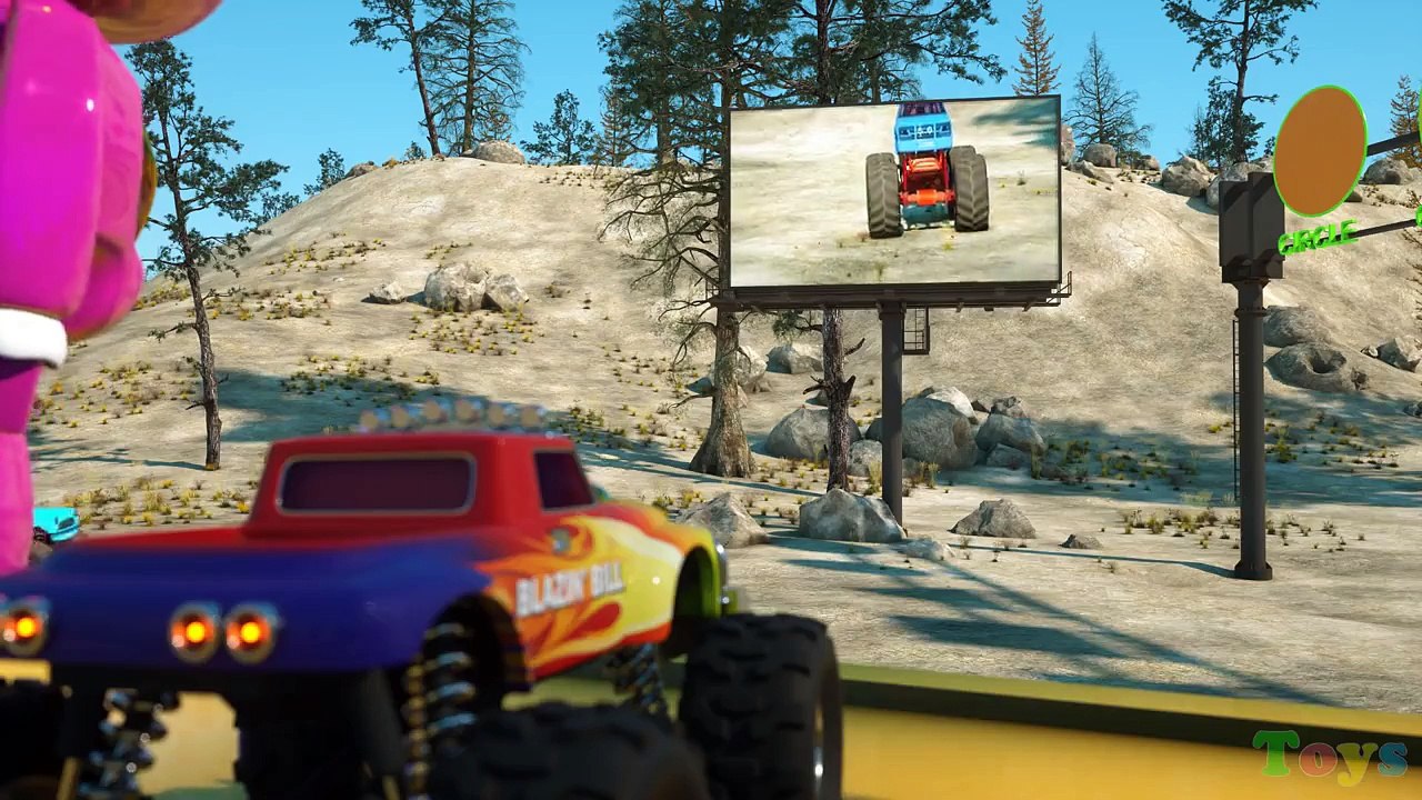 Learn Shapes And Race Monster Trucks - TOYS (Part 3) | Videos For Children