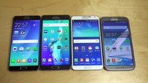 Samsung Galaxy Note 5 vs. Note 4 vs. Note 3 vs. Note 2 - Benchmark Speed Test! (4K)