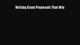 Download Writing Grant Proposals That Win Ebook Free