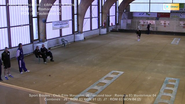 Second tour, point de précision, Club Elite Masculin J8, Romans vs Montélimar, Sport-Boules, saison 2015-2016