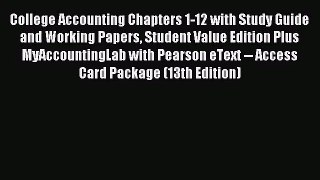 [PDF Download] College Accounting Chapters 1-12 with Study Guide and Working Papers Student