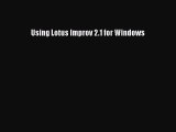 [PDF Download] Using Lotus Improv 2.1 for Windows [Download] Online