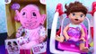 Ugly Baby or Cute Baby Playing with Baby Doll + Baby Alive Lucy & Surprise Diaper Bag DisneyCarToys