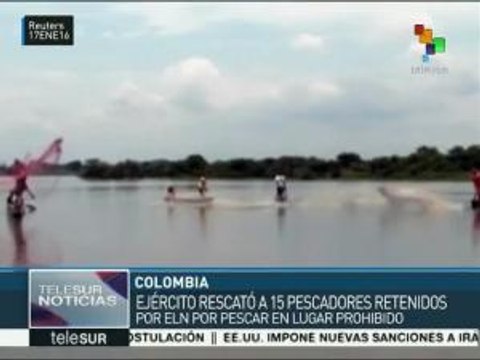 Ejército colombiano rescata a 15 pescadores retenidos por el ELN