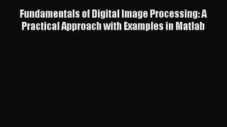 [PDF Download] Fundamentals of Digital Image Processing: A Practical Approach with Examples