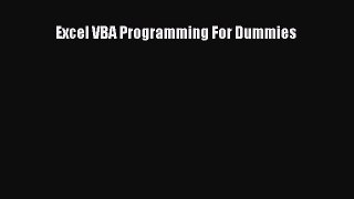 [PDF Download] Excel VBA Programming For Dummies [PDF] Online