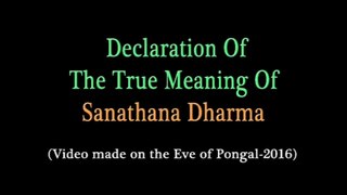 True Meaning of Sanathana Dharma
