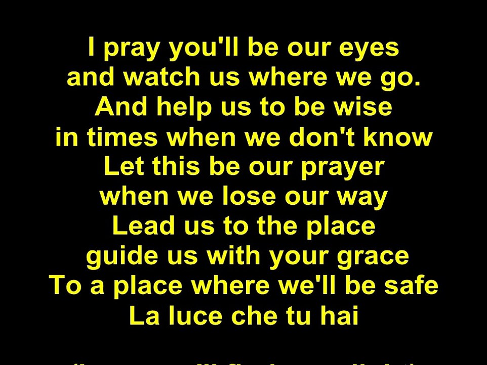 Celine Dion – The Prayer Lyrics