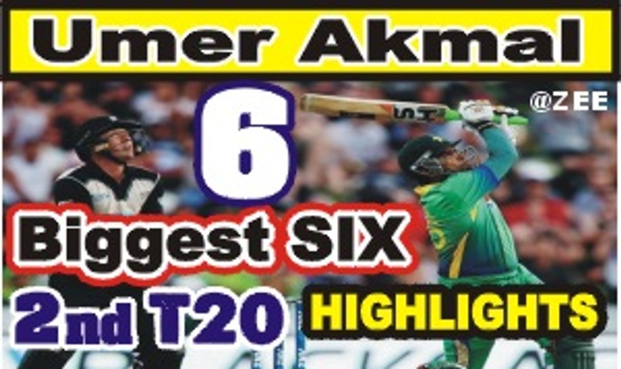 Umar Akmal Big Six 103 Meter 2nd T20 Pakistan vs New Zealand 18 January 2016 World Record Sixers