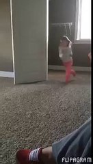 Dog Copies Little Girl's Cartwheel