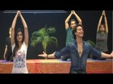 Heropanti Stars Tiger Shroff & Kriti Sanon Celebrate Yoga Day With Subhash Ghai