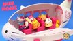 4 NumNoms Surprise Mystery Blind Bag Cups on Hello Kitty Airplane with Barbie doll