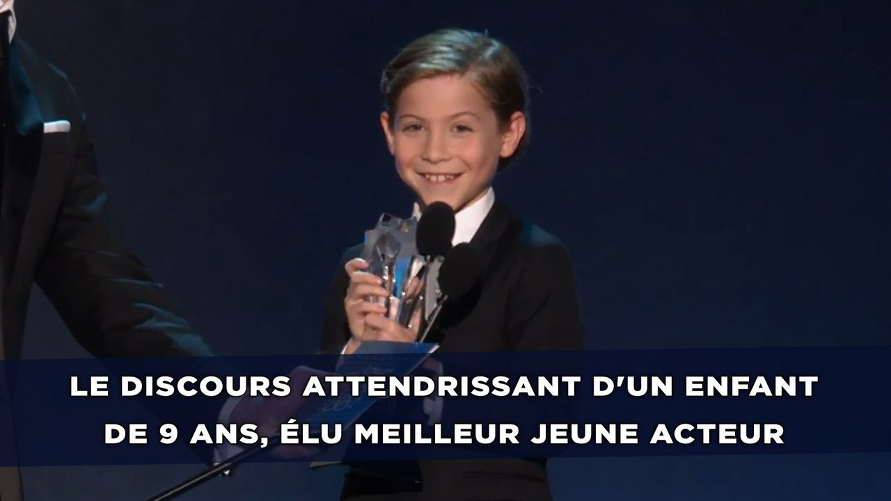 Le discours attendrissant d'un enfant de 9 ans, élu meilleur jeune acteur