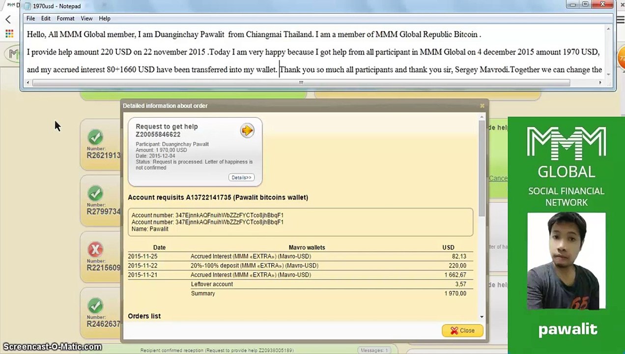 MMM Global  pays 1970 USD