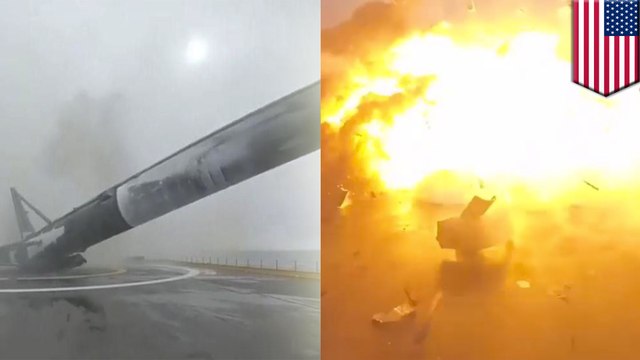 Elon Musk shows video of SpaceX Falcon rocket's failed landing and explosion on a drone ship
