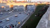 Galatasaray fans attacked away fans,Karsiyaka, on the highway before the match yesterday