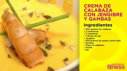 Receta Crema de Calabaza con Jengibre y Gambas
