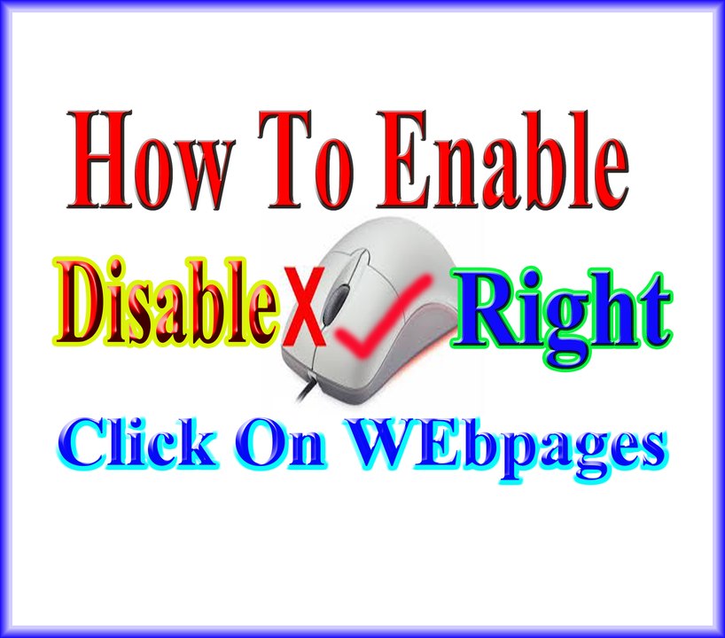 how to enable/disable right click on website...