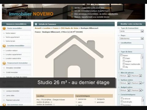 Location appartement à louer Boulogne Billancourt (92100) particulier Bon plan bon coin Hauts de Seine