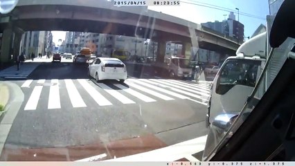 ドラレコ 若者にダンプどっかーん