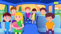 Wheels on the bus goes round and round all through the town | Nursery rhymes for kids and