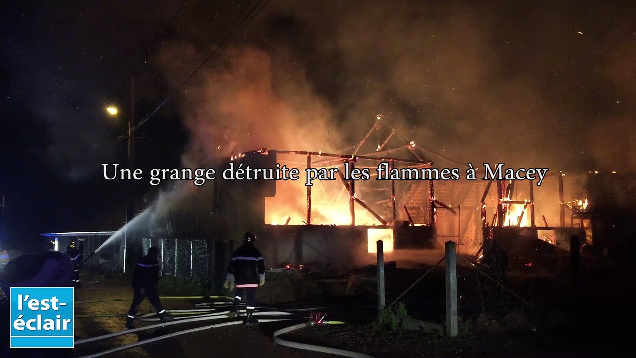 Une grange détruite par les flammes à Macey