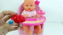 Baby Doll Nenuco High Chair Baby Doll Lunch Toy Cutting Food Play-Doh Food Toy Videos