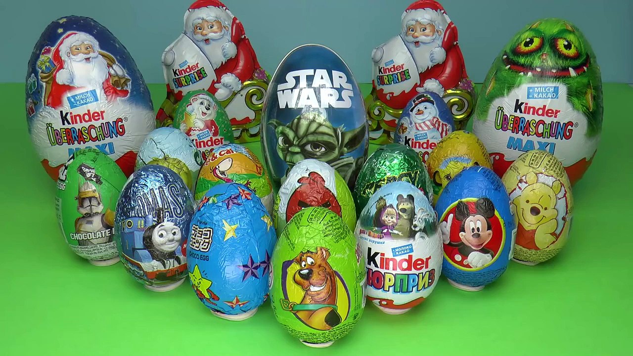 25 Surprise Eggs Kinder Surprise Cars 2 Mickey Mouse Spongebob