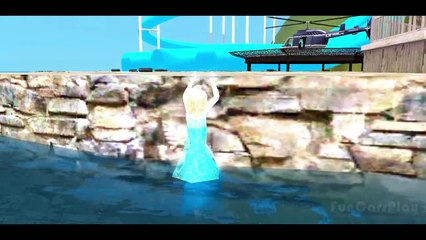 Spiderman & Elsa Frozen Playtime w/ Lightning McQueen Cars + POOL PARTY & FUN KIDS SONGS
