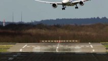 Dangerous Crosswind Landings during a Storm at Düsseldorf - Multiple Aborted Landings Big Planes