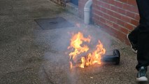 FIRE EXPLODING HOVERBOARD CAUGHT ON CAMERA