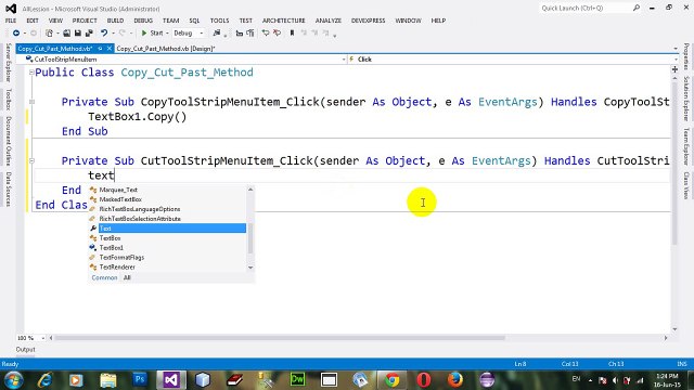 How to Add ContextMenu with Cut,Copy and paste options to Textbox in VB.NET 2012