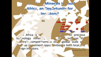 Technology minerals in South Africa, an Opportunity for Investors?