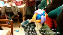 Bobby's $50-hour balloon twisting at Max's Chicken, Vancouver, BC, Filipino first birthday party entertainment