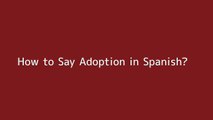 How to say Adoption in Spanish